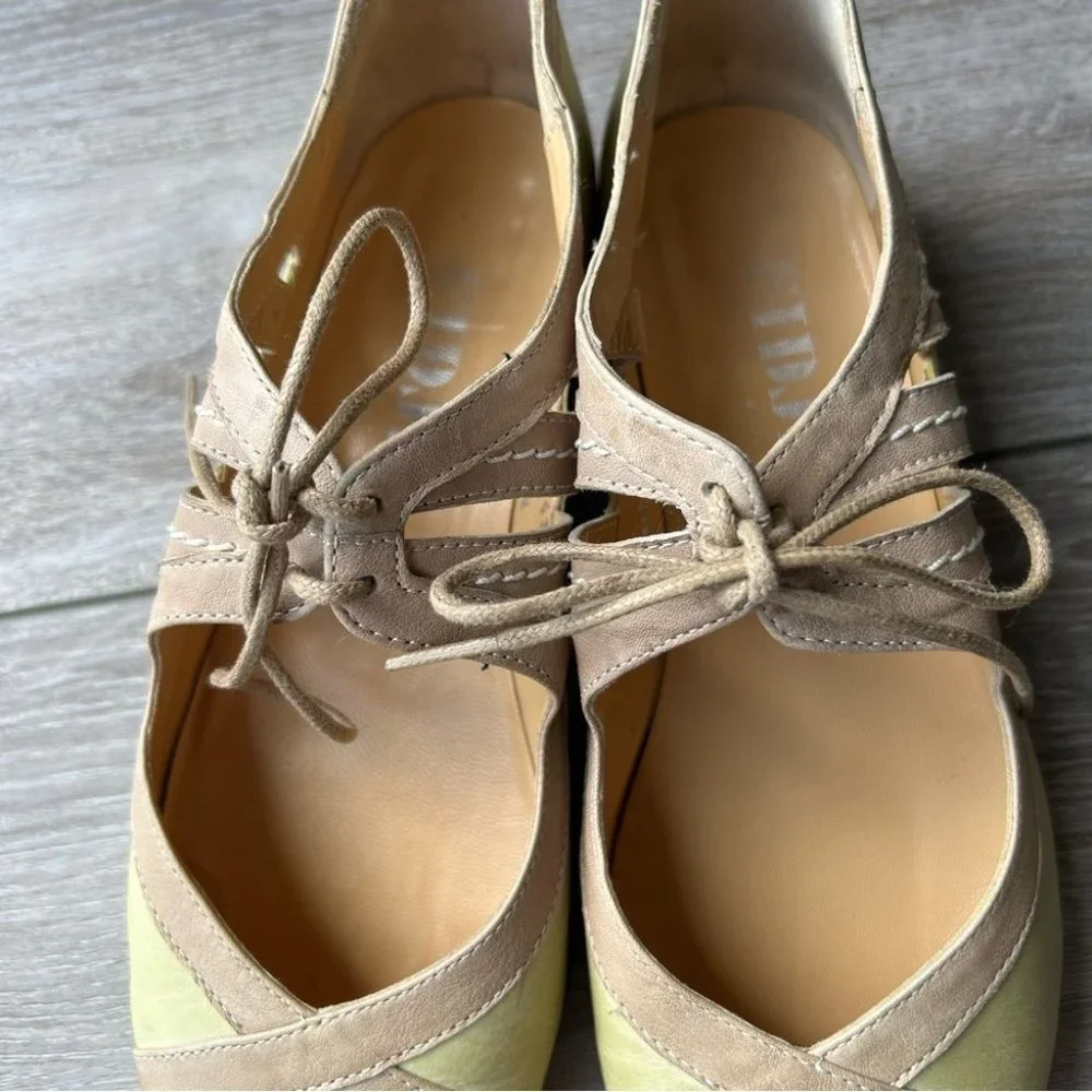 Fidji Lace Up Mary Jane Leather Flats Made in Portugal - Picture 6 of 16
